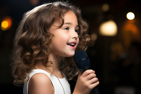 唱歌的卷发儿童背景图片