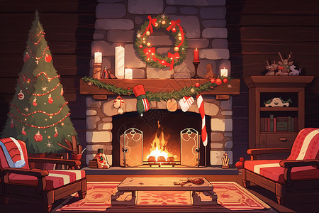 房屋的圣诞装饰背景图片