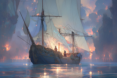 海洋的帆船背景图片