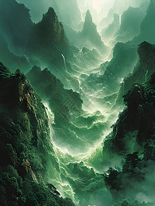 仙境山水背景图片