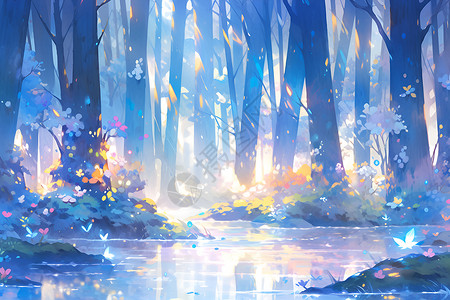 梦幻童趣森林背景图片