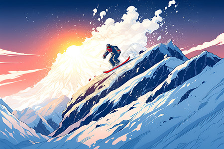 一个滑雪者背景图片