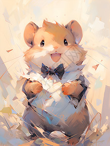 油画风格的仓鼠背景图片