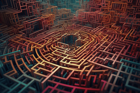 一个3D迷宫背景图片