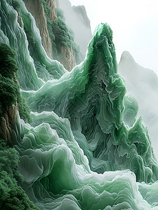 大理石山水图高清图片