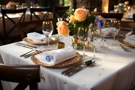 仪式感的餐桌布置背景图片