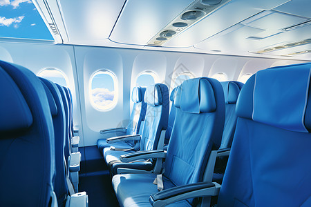 飞机机舱的座位高清图片