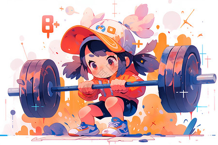运动健身的小女孩背景图片