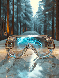 高科技的VR智能眼镜背景图片