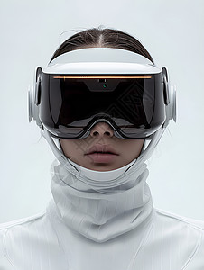 表彰先进女性先进技术的虚拟现实眼镜背景