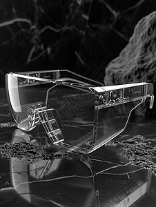 透明材质的虚拟现实眼镜背景图片