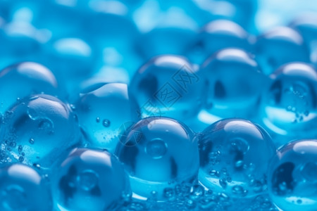 医用凝胶蓝色的水凝胶球创意背景设计图片