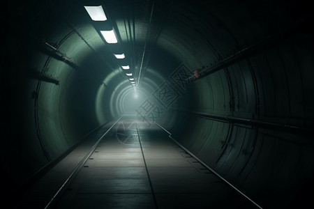昏暗的隧道紧急出口背景