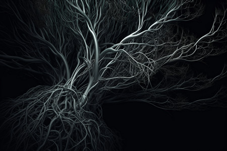 植物插图紧密缠绕的树根设计图片