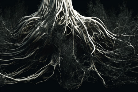 板栗树根复杂缠绕的树根设计图片