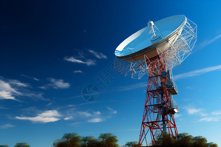 信号输出卫星天线塔背景