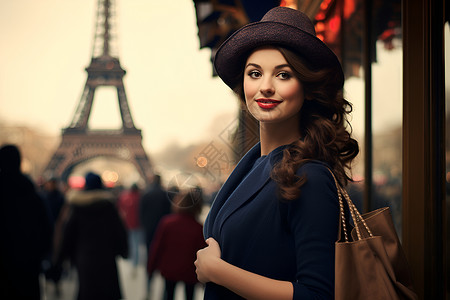 巴黎时尚女子背景图片