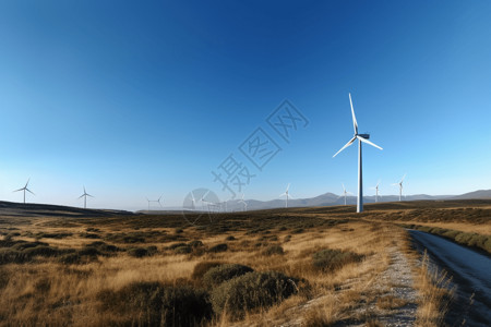风电场的全景背景图片