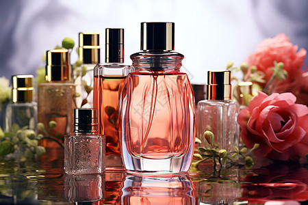瓶子里芬香的香水背景图片
