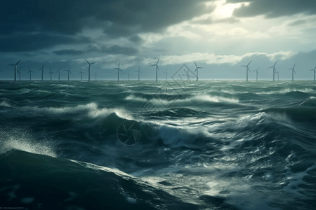 海上风电场背景图片
