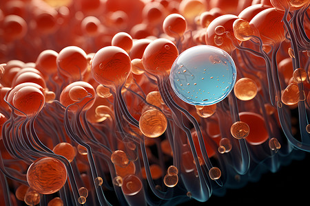 细胞膜上的水滴高清图片