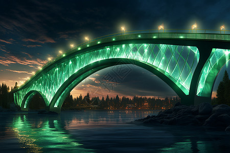 桥上的辉煌灯光背景图片