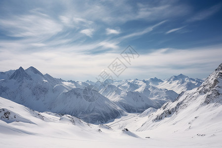 冬季的雪山美景高清图片