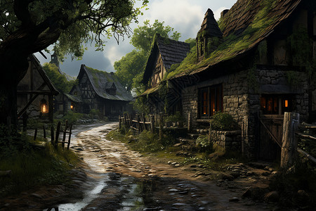 淳朴的村落背景图片