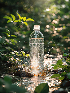 水摄影塑料瓶中的水设计图片