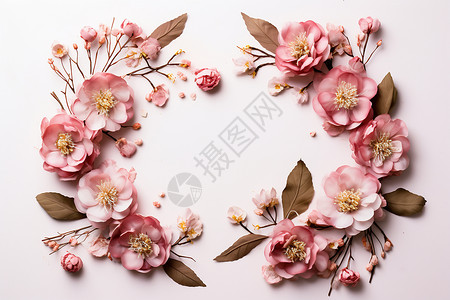粉色花朵的花环背景图片