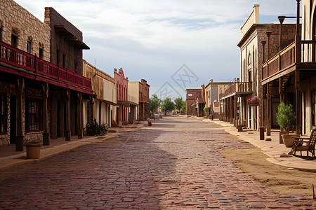 小镇的建筑街道背景图片