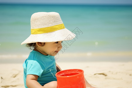 沙滩玩乐背景图片