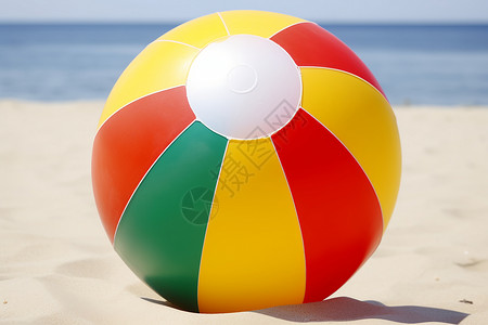 多彩的沙滩球背景图片