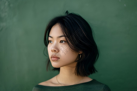 自信的亚洲女子背景图片