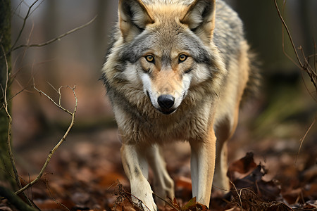 捕猎的野狼背景图片