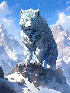 冰川守护者的神兽背景图片