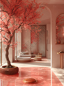 粉色梦幻房间装饰背景图片