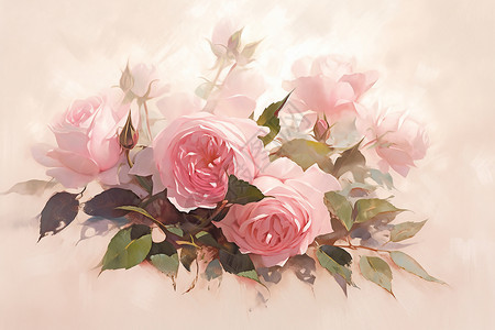 浪漫玫瑰油画玫瑰高清图片
