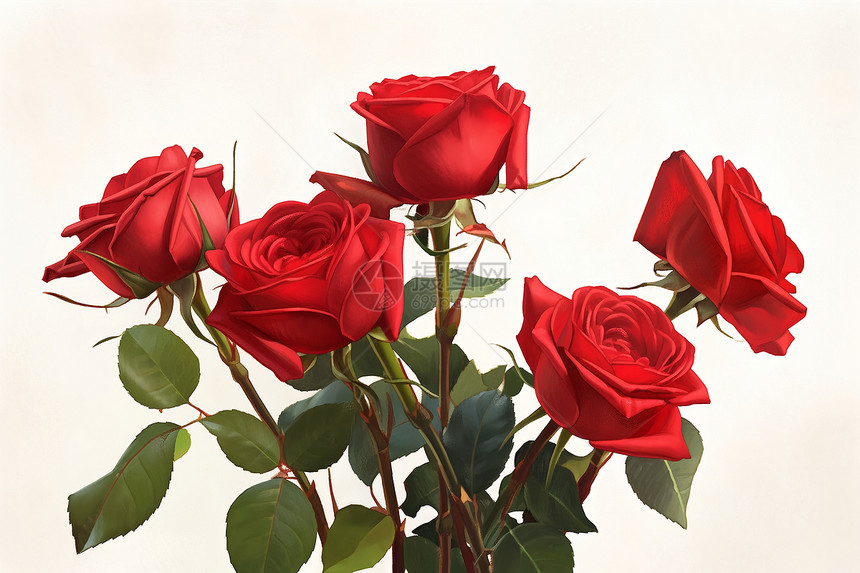 红玫瑰花束图片