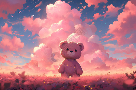 可爱的粉色小熊背景图片