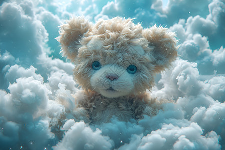 天空中梦幻的小熊背景图片