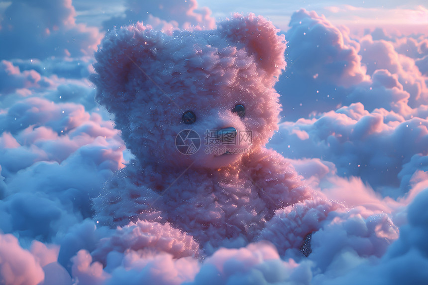 天空中可爱的小熊图片