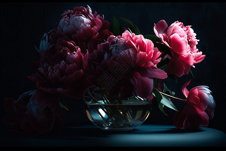 花瓶中盛开的花朵背景图片