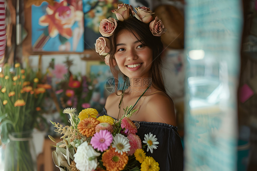 如花般灿烂的女子图片