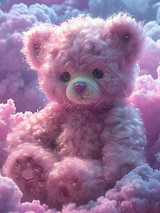 紫色毛绒熊玩具高清图片