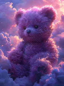 云朵中的小熊背景图片
