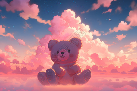 漫画系列粉色小熊背景图片