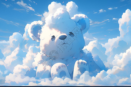 天空中的熊熊背景图片