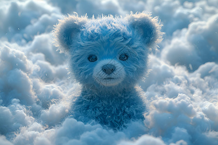 梦幻迷人的蓝色小熊插图背景图片
