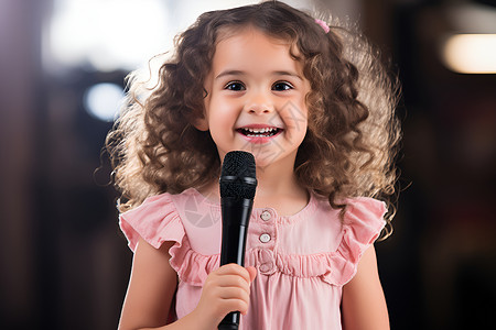 唱歌的小女孩背景图片